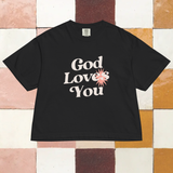 God Loves You - Christian Heavyweight Boxy Tee